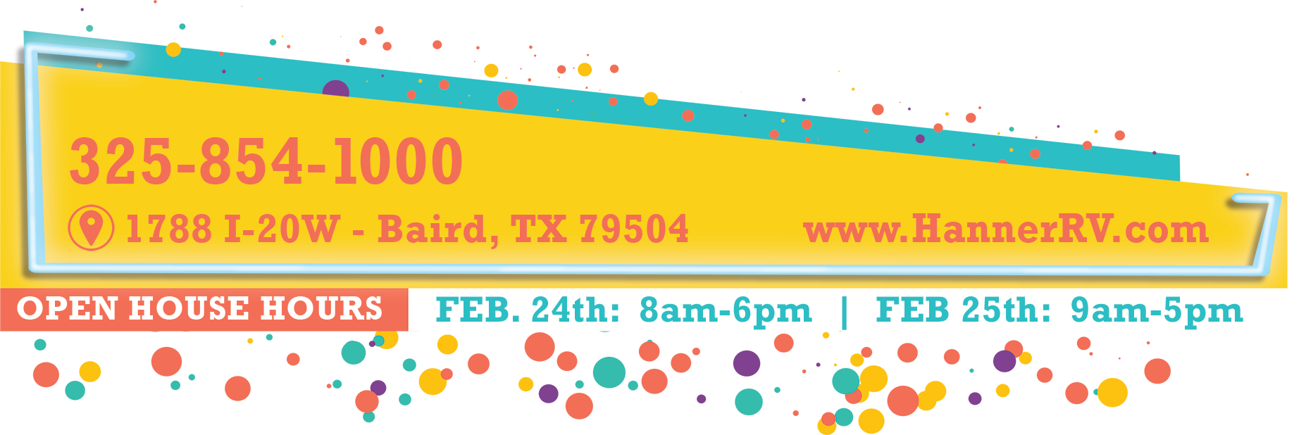 Hanner RV Open House | Baird. TX Feb. 24th 8am-6pm and Feb. 25th 9am-5pm